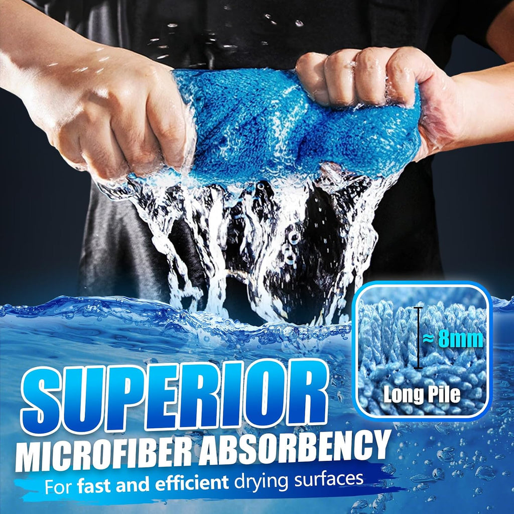 1200GSM Extra Thick Absorbent Microfibre Car Drying Towel, 60X40Cm