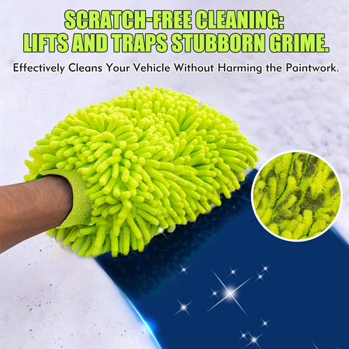 3 Pack Microfibre Car Wash Mitt, Super-Cleaning & Streak-Free Wash Mitt for Car Washing, Safer than Sponges & Rags, Reusable Dusting Gloves, Effectively Removes Dirt, Leaving a Showroom Shine