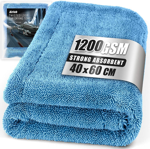 1200GSM Extra Thick Absorbent Microfibre Car Drying Towel, 60X40Cm