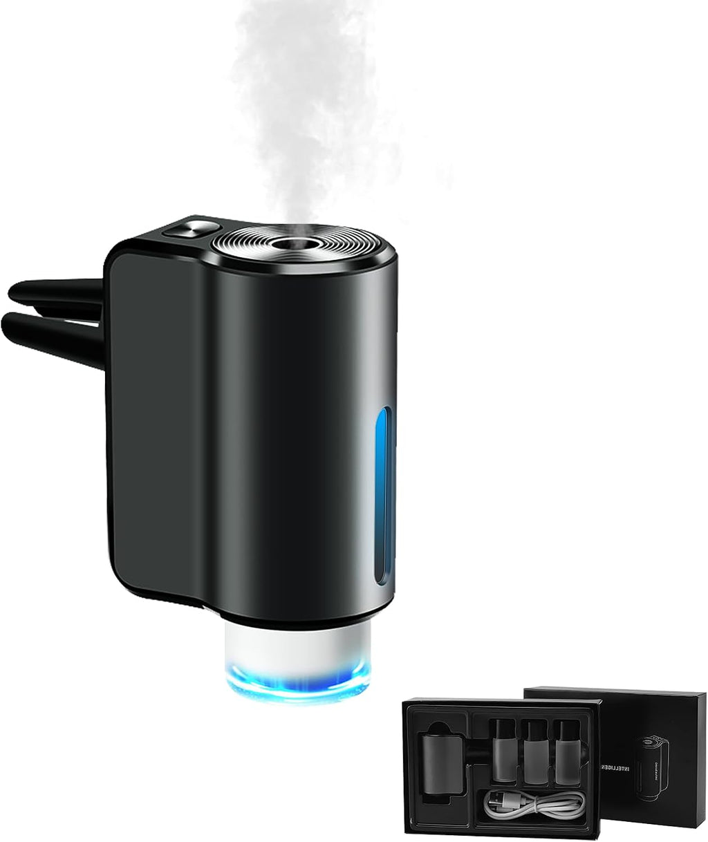 Smart Car Air Freshener - 3 Modes Car Diffuser Air Freshener with 3 Pcs Essential Oil, Rechargeable Wireless Vent Air Fresheners, Fragrance Diffuser Perfume Essentials for Cars Air Outlet