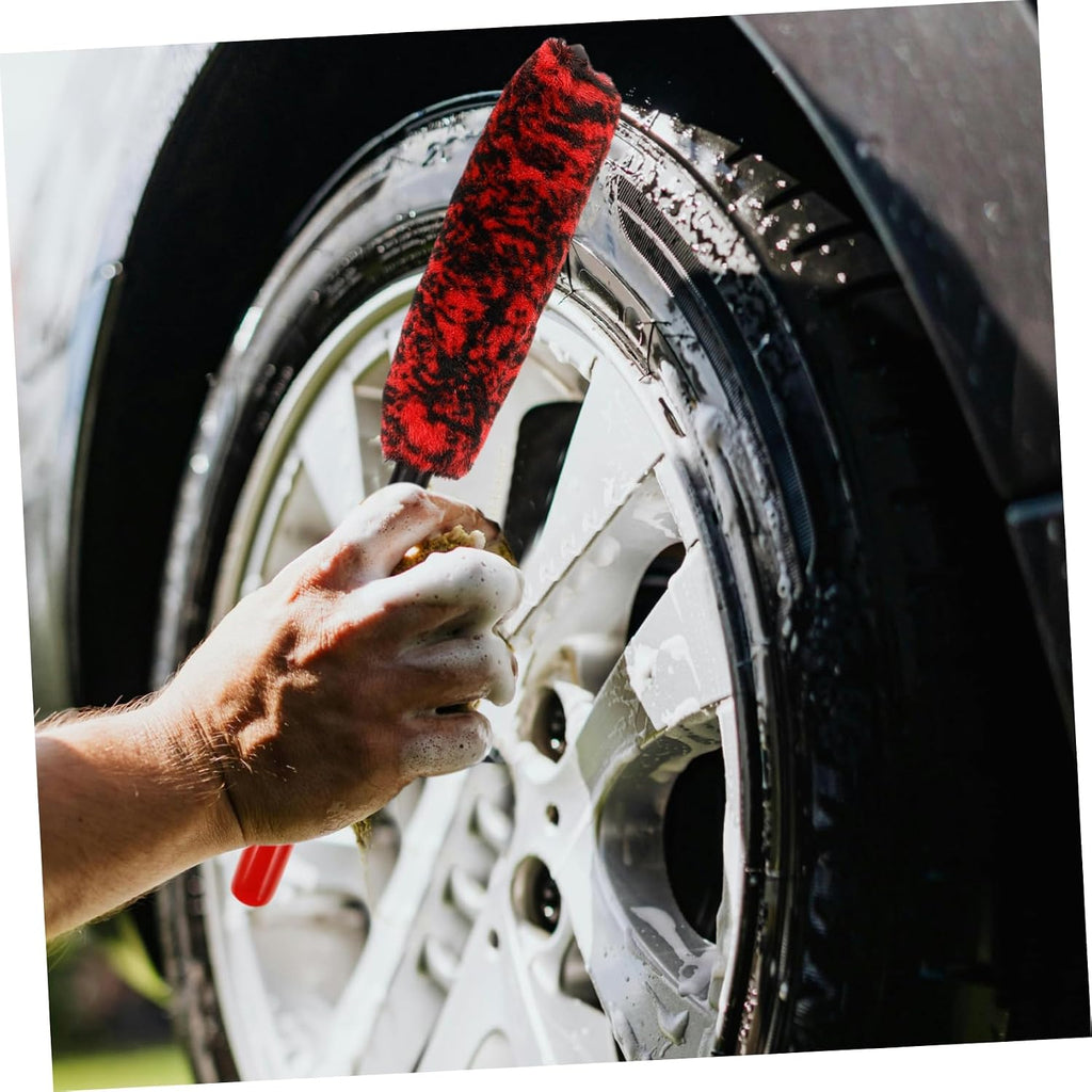 2Pcs Wheel and Tire Cleaner Brush Car Wheel Detailing Brush for Deep Cleaning Polishing Car Rims Tires Accessories