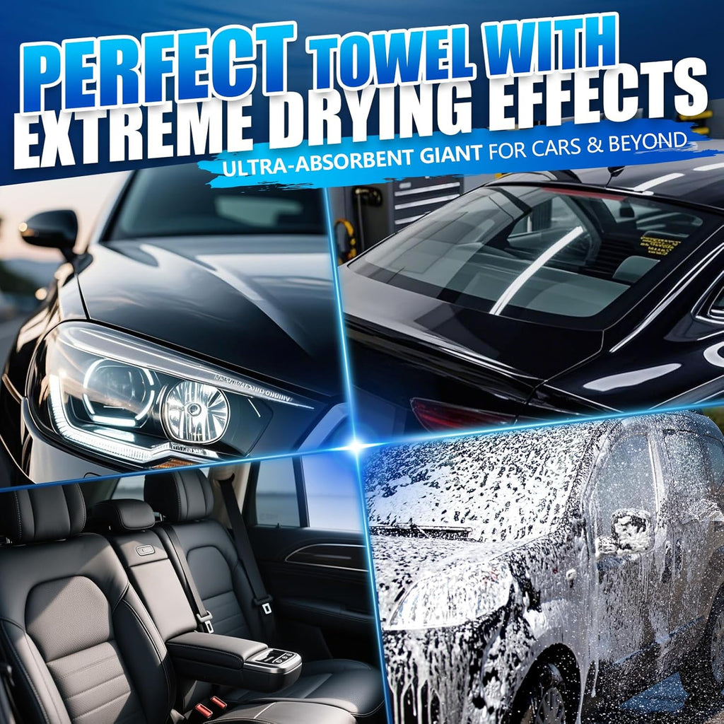 1200GSM Extra Thick Absorbent Microfibre Car Drying Towel, 60X40Cm