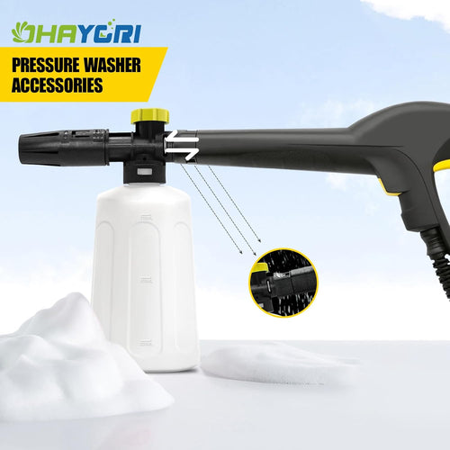 Snow Foam Lance 750Ml Pressure Washer Foam Cannon with Adjustable Nozzle, 180Bar Soap Dispenser PE Bottle Compatible with Karcher K-Serie K2 K3 K4 K5 K6 K7 Jet Washer for Car Cleaning