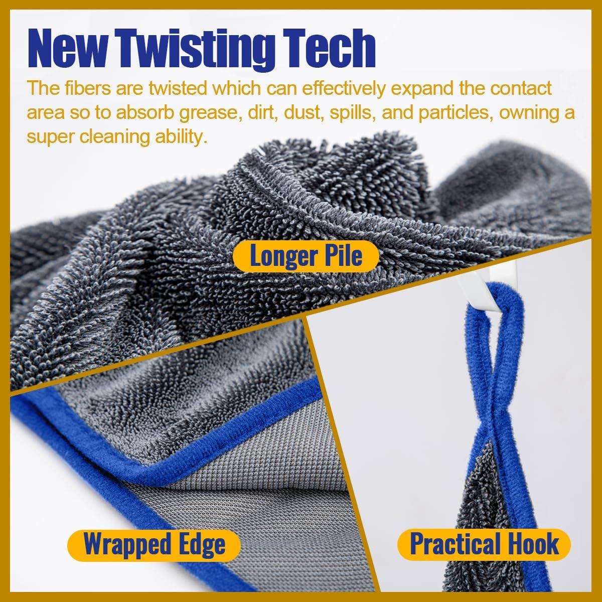 Twisted Loop Car Drying Towel Extra Large 90X60Cm XXL, 650GSM Thick