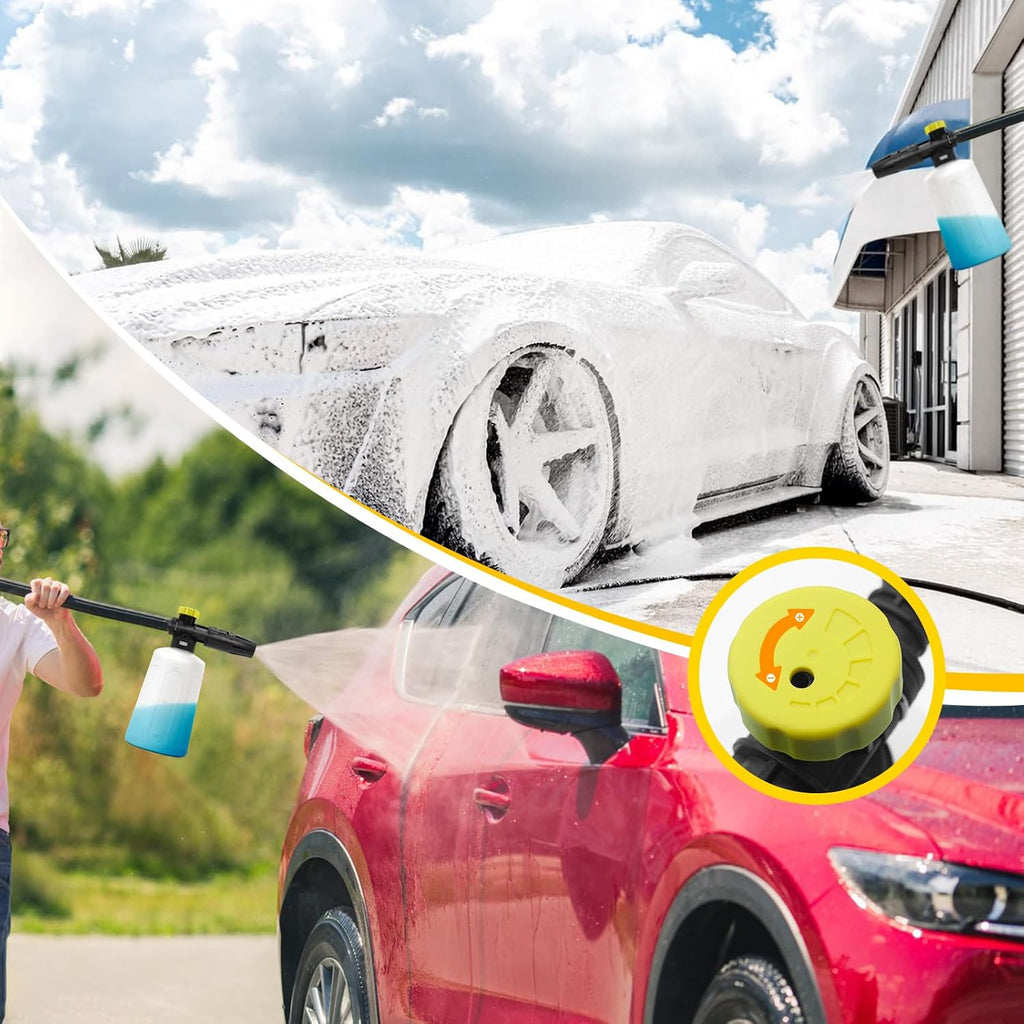 Snow Foam Lance 750Ml Pressure Washer Foam Cannon with Adjustable Nozzle, 180Bar Soap Dispenser PE Bottle Compatible with Karcher K-Serie K2 K3 K4 K5 K6 K7 Jet Washer for Car Cleaning