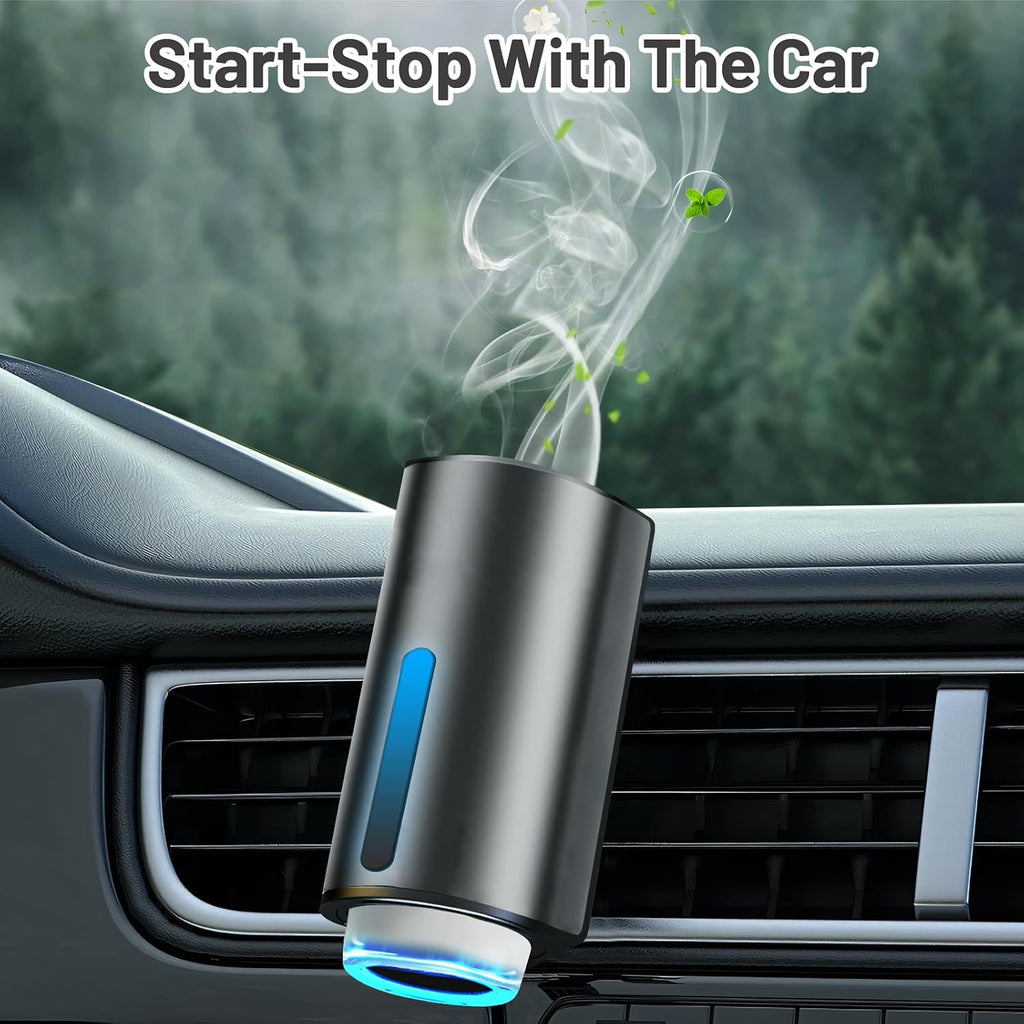 Smart Car Air Freshener - 3 Modes Car Diffuser Air Freshener with 3 Pcs Essential Oil, Rechargeable Wireless Vent Air Fresheners, Fragrance Diffuser Perfume Essentials for Cars Air Outlet