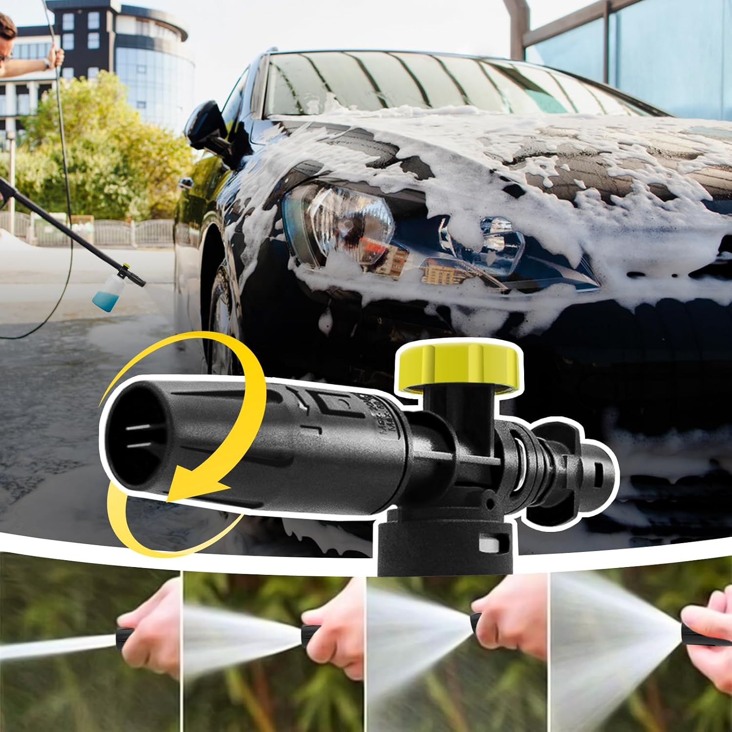 Snow Foam Lance 750Ml Pressure Washer Foam Cannon with Adjustable Nozzle, 180Bar Soap Dispenser PE Bottle Compatible with Karcher K-Serie K2 K3 K4 K5 K6 K7 Jet Washer for Car Cleaning