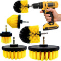 Drill Brushes for Cleaning - 5 Plastic Drill Brush Set for Carpet, Tub, Sink, Bathroom, Shower, Car - Drill Brush Attachment as Grout Cleaning Brush, Carpet Brush for Cleaning Etc - Pack of 5