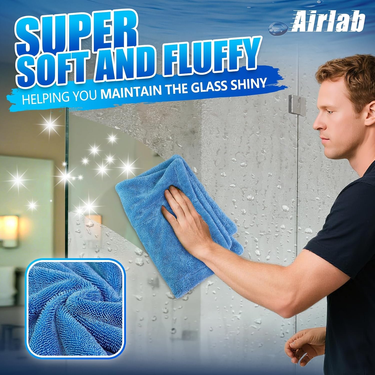 1200GSM Extra Thick Absorbent Microfibre Car Drying Towel, 60X40Cm