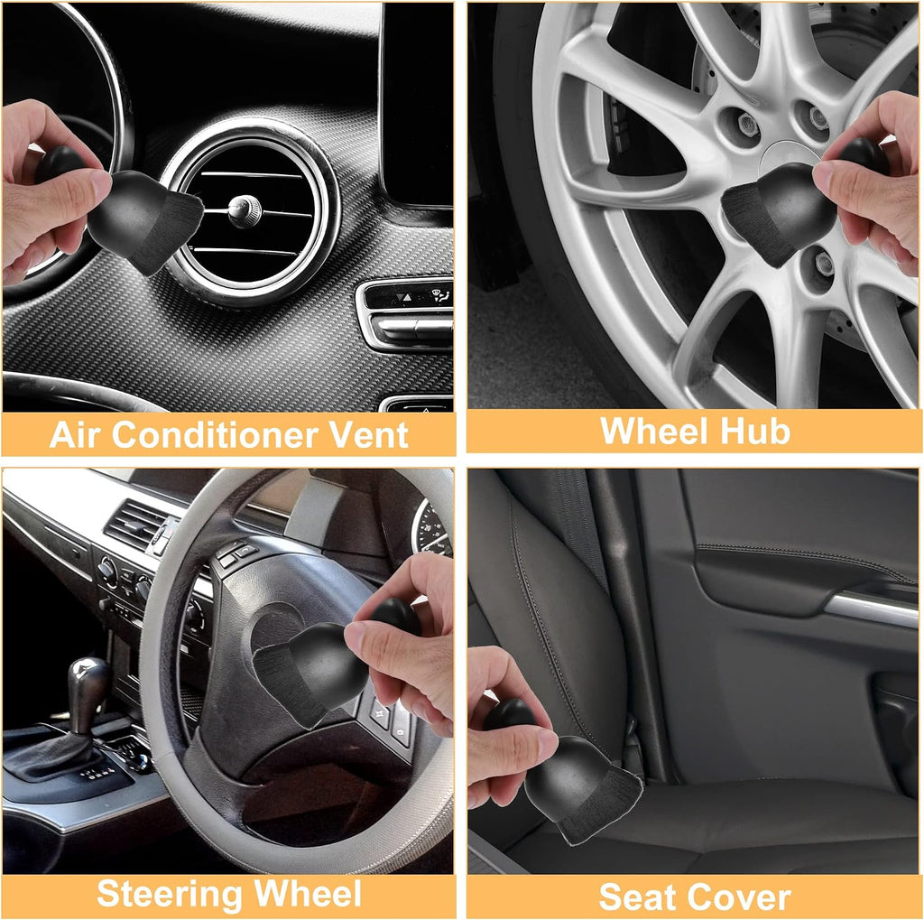 Car Interior Dust Brush Soft Bristles Detailing Brush Black